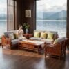 Mahogany Sofa with Blue and White Porcelain Decoration M801A