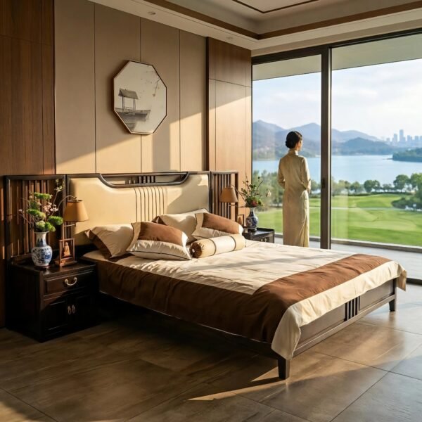 Mahogany Bed with Auspicious Cloud Patterns