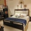 Solid Wood Cozy Upholstered Bed M810H Black