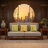 Mahogany Sofa with Blue and White Porcelain Decoration M801A