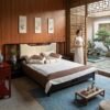 Mahogany Bed with Auspicious Cloud Patterns