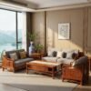 Mahogany Sofa with Blue and White Porcelain Decoration M801A