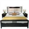 Solid Wood Cozy Upholstered Bed M810H Black