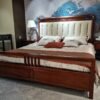 Solid Wood Cozy Upholstered Bed M810H Brown