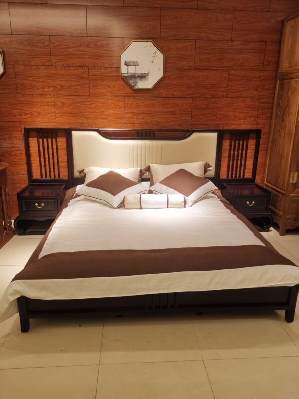 Mahogany Bed with Auspicious Cloud Patterns