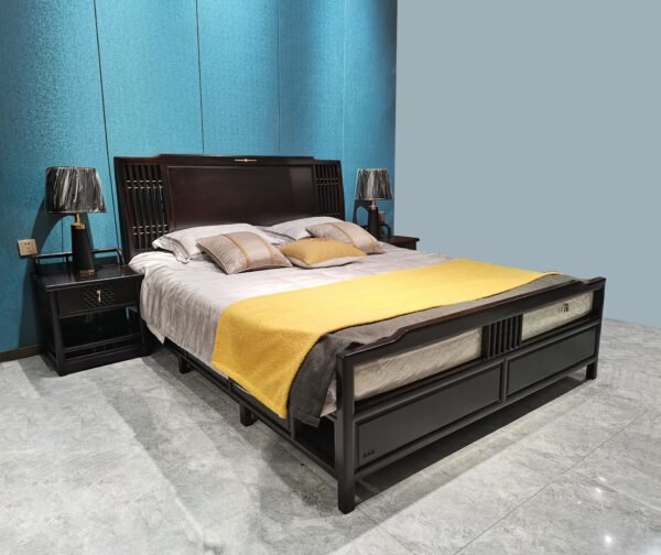 Wooden Board Mahogany Bed with Elegant Style